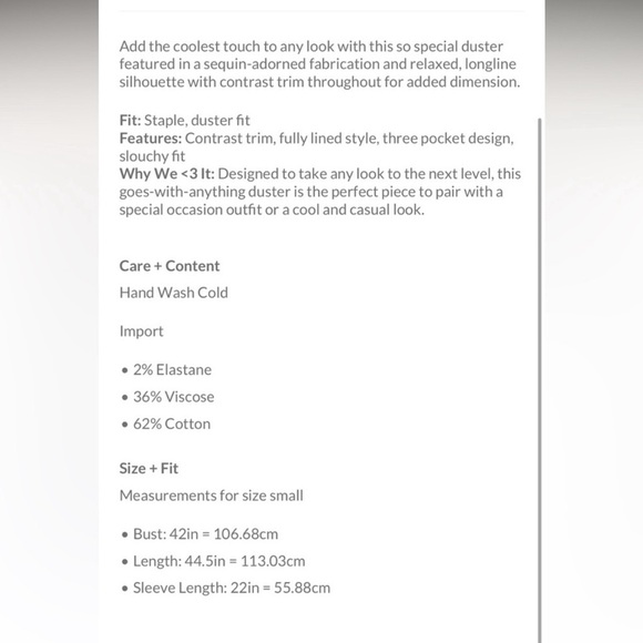 FREE PEOPLE Ella Sequin Duster Small Purple Black Relaxed Longline Dressy Party - Picture 16 of 16